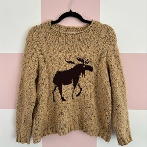 Parkhurst Tan Speckled Moose Crewneck Sweater